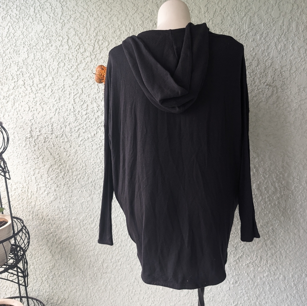 Athleta Purana Wrap Black Sweatshirt Womens Size‎ M EUC - Picture 6 of 7